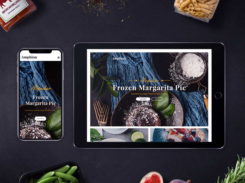 Amphion wordpress template restaurant portfolio recipe food culinary