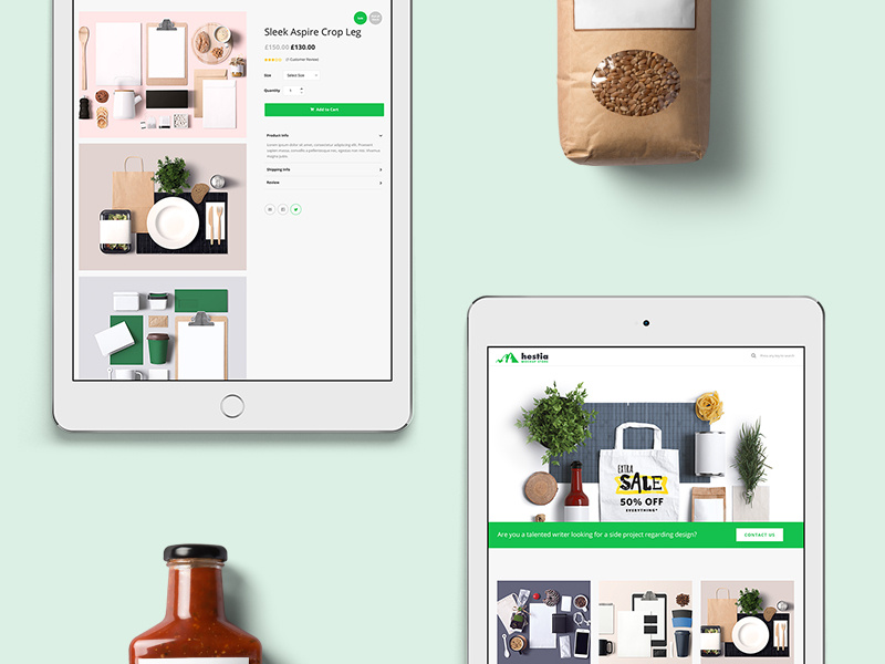 Hestia showcase mockup store mockup