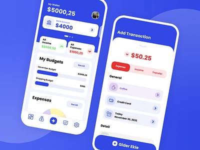 Wallet App Concept UI app application budget design graphic interface mobile photoshop ui ux wallet wallet app
