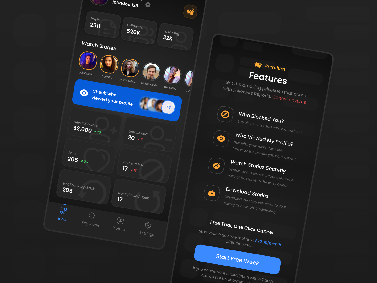 Followers Track App UI Design by Ömer Aslan on Dribbble