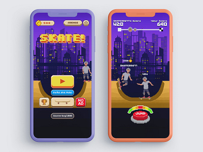 Skate! Mobile Game UI animation app application art design graphic icon interface logo mobile photoshop ui ux
