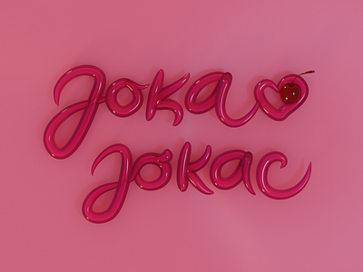 Joka Jokac - handwritten signature 3d 3d tekt available blender3d candy chandelier cherry cherry dessert handwritten signature pink sugar sweet sweet font text