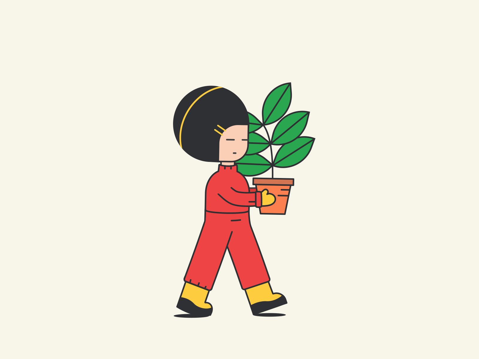 Gardener 2d character 2d character animation after effects animation character animation flat motion design motion graphics walk cycle