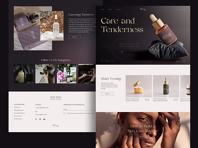 Nude Rose - Website concept beauty branding cosmetic design health landing logo organic ui website