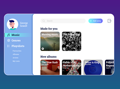 Music web-site concept design music ui ux