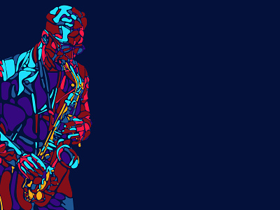 Saxophonist design flat illustration music saxophone vector