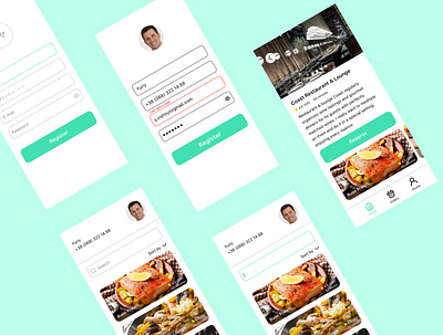 Restaurant booking app app branding design shop typography ui ux web