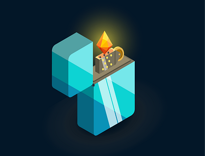 Chillfire design illustration isometric lighter vector