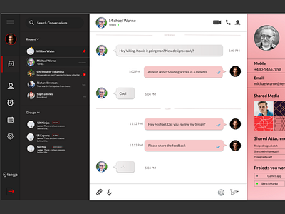 Desktop Chat Application concept for UI/UI designer app branding design ui ux