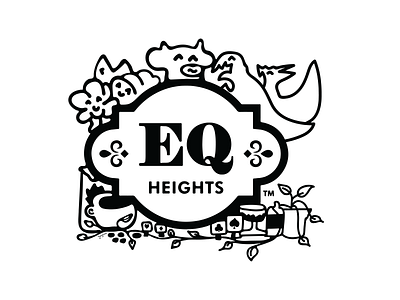 EQ Heights Coffee Shop art branding creative design flat illustration logo minimal typography vector