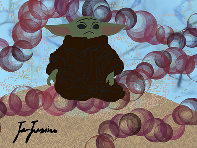Baby Yoda Illustration cartoon creative design digital art films illustration vector