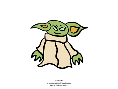 Wavy Baby Yoda - STICKERS ON SALE character creative design flat illustration vector