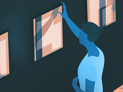 Detail of illustration for Journa - Work in Progress ai frame grain illustration isometric journa journalist reflection