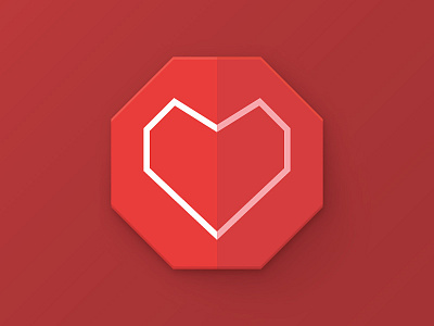 Heart polygon icon