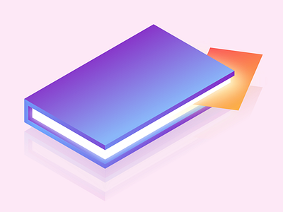 Book at noon art glow gradient illustration isometric isometric art isometric illustration lights reflection
