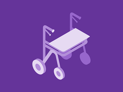 Rollator accessibility affinity designer affinitydesigner disabilities disability icon illustration isometric isometric art isometric illustration monochromatic monochrome purple rollator walking aid