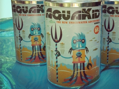 AquaKid alien cartoon design illustration painting robots