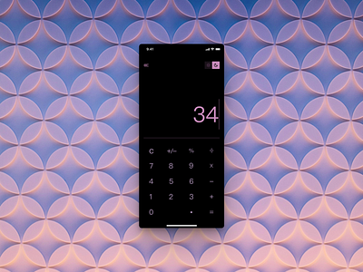 Calculator 004 app calculator dailyui darkmode pink simple ui