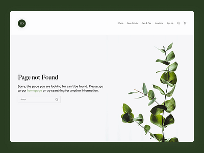 404 Page 008 404page dailyui minimal plants ui web