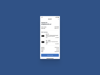 Email Receipt app concept dailyui email receipt sony ui