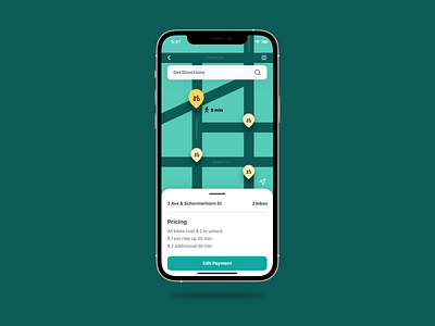 Map 029 app bike concept dailyui map rental ui