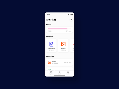 File Upload app dailyui design file file upload mobile storage ui