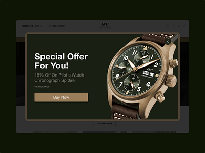 Special Offer concept dailyui design iwc luxury modal special offer ui watch web