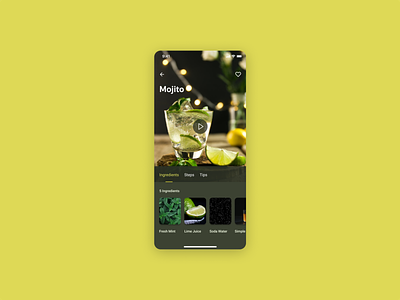 Recipe 040 app dailyui design drinks recipe ui