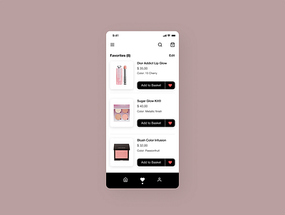 Favorites 044 app dailyui design favorites makeup ui
