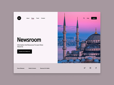 Press Page concept dailyui design newsroom press page travel travelling ui web