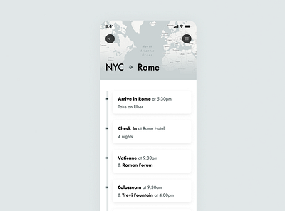 Itinerary 079 app concept dailyui design itinerary mobile ui