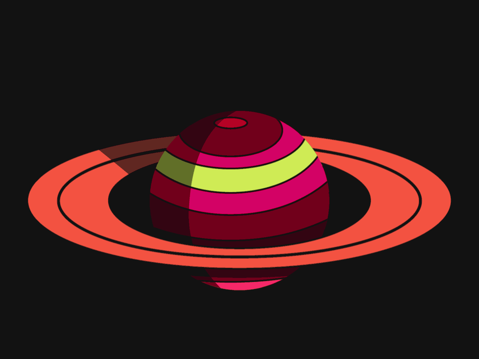 Floating Saturn 2danimation after effects animation animation design flat design illustraion loop planets