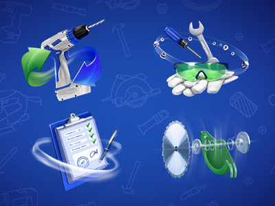 Service icons illustration tools web