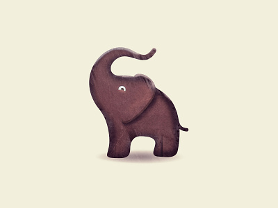 wooden elephant adobe illustrator brand and identity design illustration