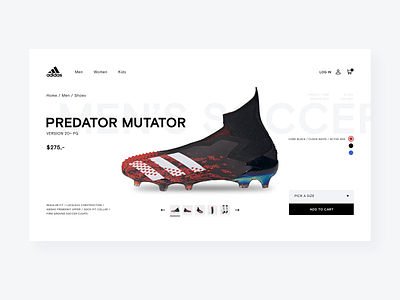 Adidas Predator Product Page Explorations ⚽️ adidas colors experiment exploration football gallery interface landing shoe shop slider soccer ui ui design uidesign uiux ux website whitespace