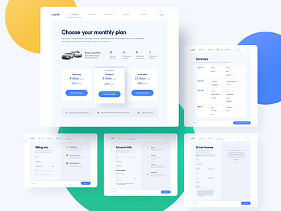 Upshift - Signup flow account app billing cars design design system driver experience flow inputs interface journey signup signup form summary ui user ux visual web