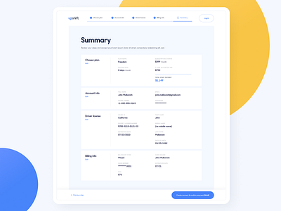 Upshift - Signup flow by Fabian Barszcz for tonik on Dribbble