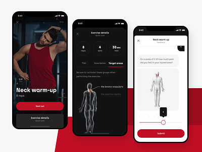 Strong app 💪 – Exercise details & feedback ai app design exercise experience feedback fitness gym interface ios message mobile mobile app product red strong ui ux
