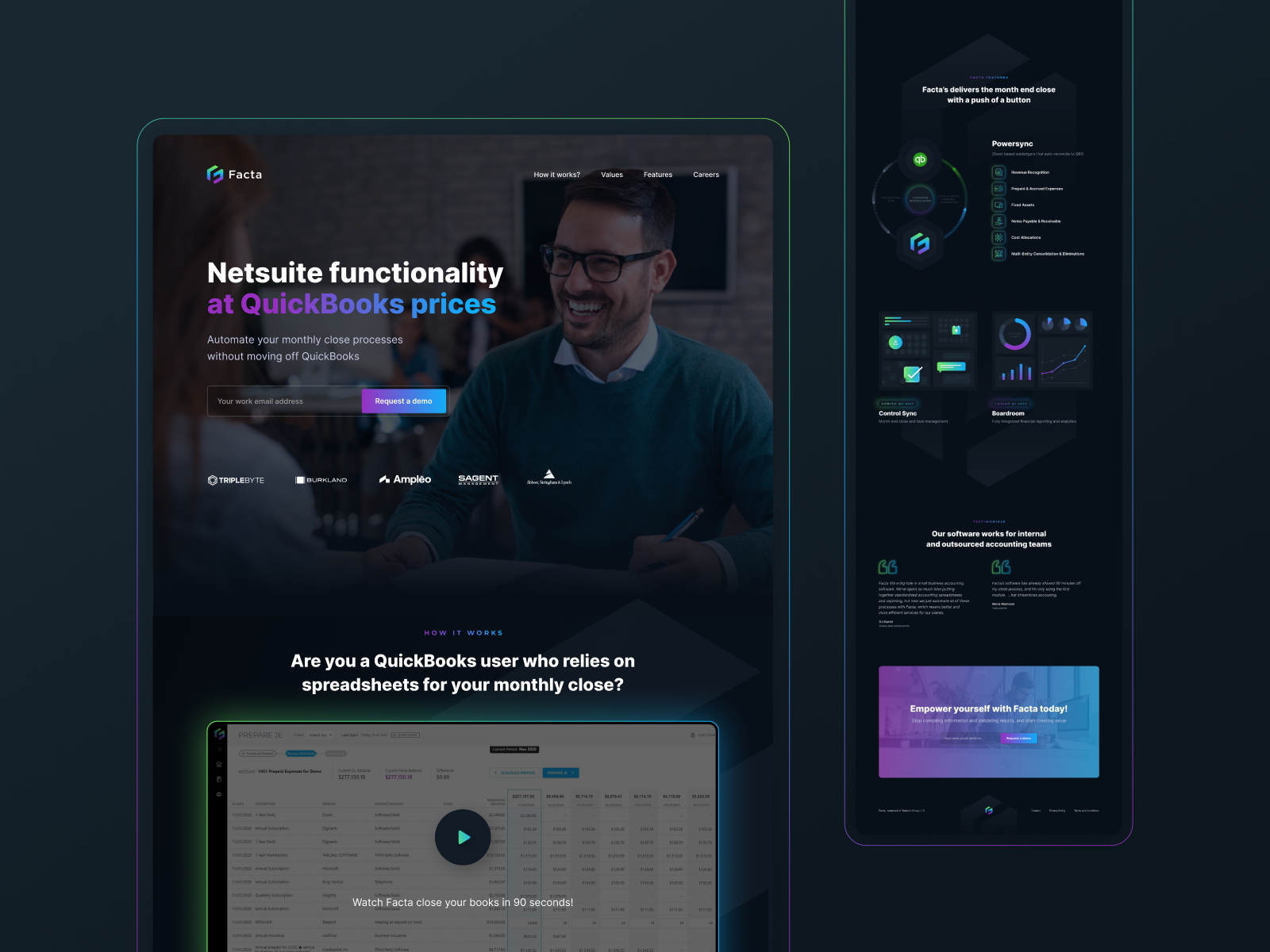 Facta — landing page by Fabian Barszcz for tonik on Dribbble