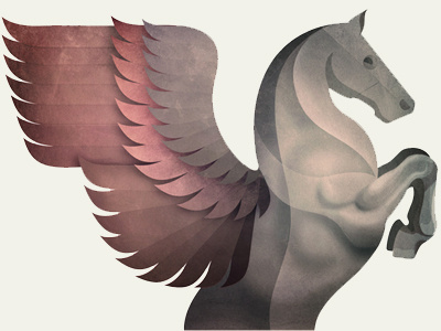 Pegasus horse illustration packaging pegasus wings