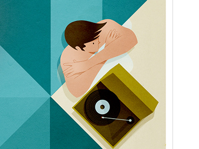 Tunes illustration pool record player summer wip