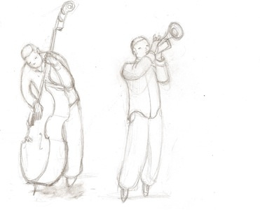 Jazzband sketch illustration jazz sketch