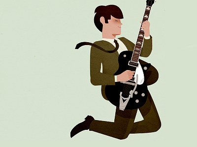 George beatles gretsch guitar illustration music