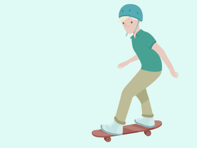 Skate boy child illustration skateboard wip