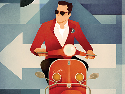 Gaspard gaspard royant illustration mods northern soul vespa