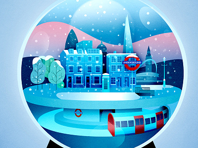 London snowglobe illustration london tfl tube