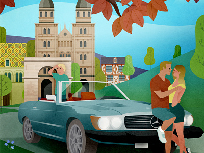 Dijon car dijon family illustration summer
