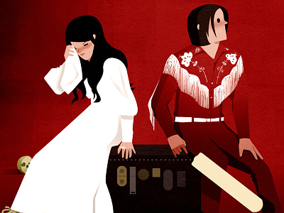 Elephant elephant illustration record cover the white stripes