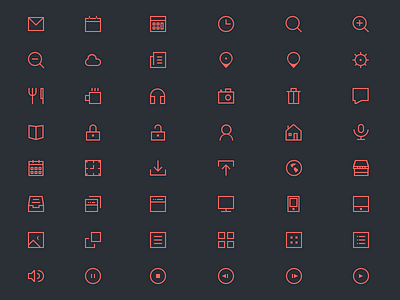 48 Thin Icons chennai flat free freebie glyphs icons line psd shapes stroke ui