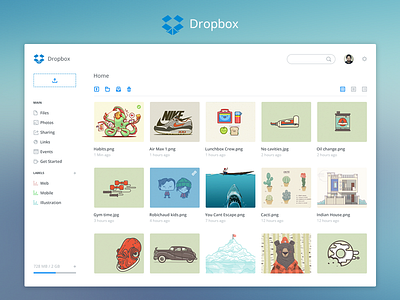 Dropbox dashboard